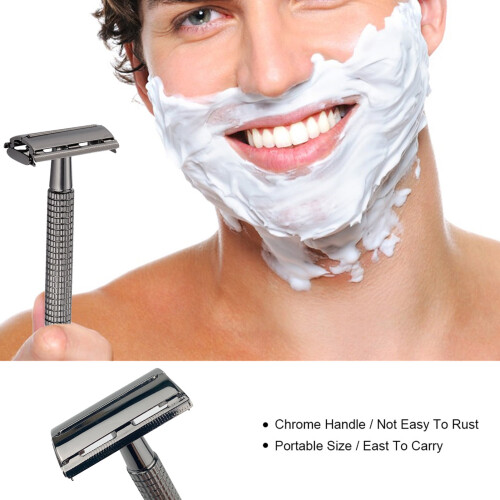 Gecheer men's traditional beard razor long handle 1 piece 1