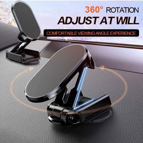 Magnetic 360 Folding Car Phone Holder Silver 2
