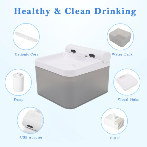 Mgaxyff Cat Water Fountain White 4L Automatic Dispenser 2