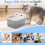 Mgaxyff Cat Water Fountain White 4L Automatic Dispenser 6