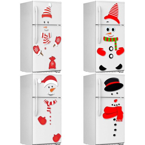 Christmas snowman magnet fridge sticker set 2