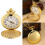 Classical Quartz Pocket Watch with Chain Gold 1pc 2