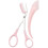Eyebrow Scissors Stainless Steel Arc Shape Pink 3-Pack 2