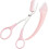 Eyebrow Scissors Stainless Steel Arc Shape Pink 3-Pack 3