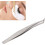 Eyelash Tweezer Silver Short Oblique 1 Pair 2