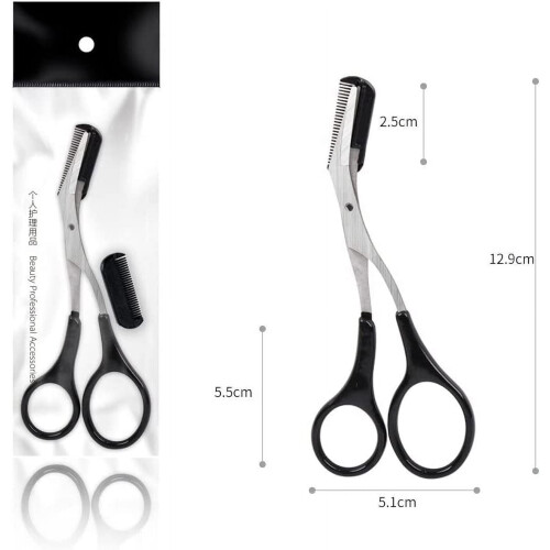 Eyebrow Trimmer Scissors Stainless Steel 2PCS 1