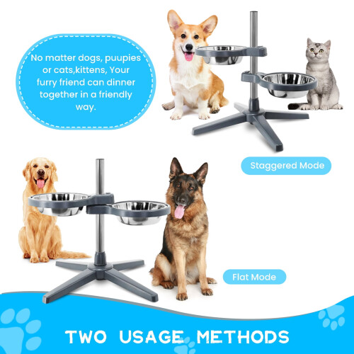 Mgaxyff Elevated Dog Bowls Stainless Steel 2-Pack 2