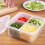 MFJESEAA Veggie Tray with Lid 4-Compartment Stackable Food 8
