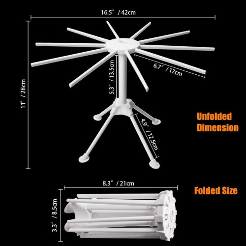 Pasta Drying Rack Collapsible 10-Arm Spaghetti Stand 1