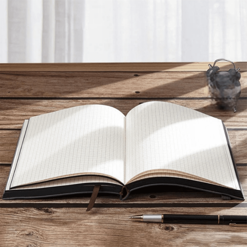 A5 blue leather diary notebook 320 pages 1