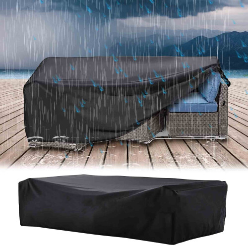 Patio Table Cover Waterproof Stretch Black Spandex 1 Piece 1