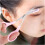 Pink Eyebrow Trimmer Scissors with Comb 1pc 2