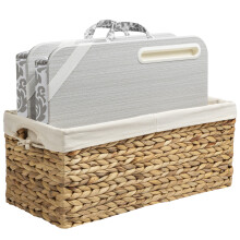 Bureau Lapgear Designer 2-Pack avec Panier de Rangement, Fente pour Téléphone et Repose-Appareil - Gris Damassé