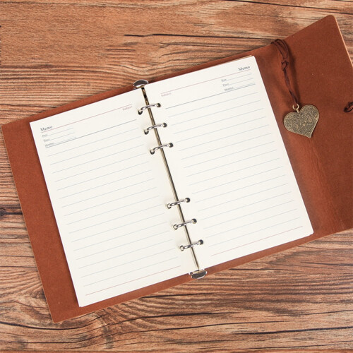 Notebook rope-bound loose-leaf dark blue retro travel diary 1