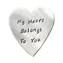 Handmade heart pocket hug token personalized 1.2x1.2 in