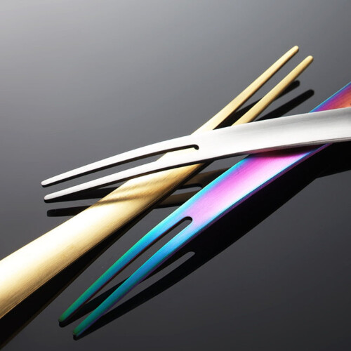 Stainless Steel Fruit Forks Square Tip 2 pcs 2