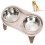 Ymiko elevated dog feeder with double stainless steel bowls 8