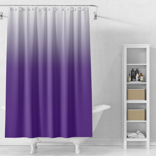 Grey Purple Gradient Polyester Shower Curtain 180x180cm 1
