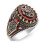 Meidiya vintage red stone ring for men, two-tone crown 2
