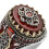 Meidiya vintage red stone ring for men, two-tone crown 6