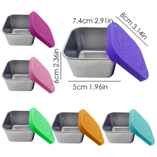 Leakproof Snack Boxes with Silicone Lids 4-Pack 2