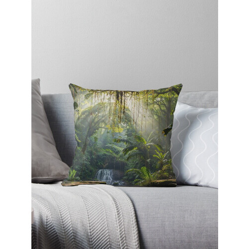 AIVO Mystical Jungle Waterfall Throw Μαξιλαροθήκες Θήκες Μαξιλαριού Θήκη Καναπέ Διπλής Όψης