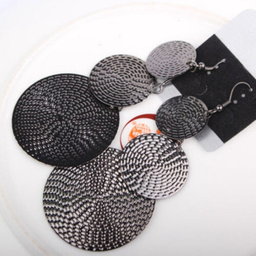 Elegant multi-layer round drop hook earrings 2