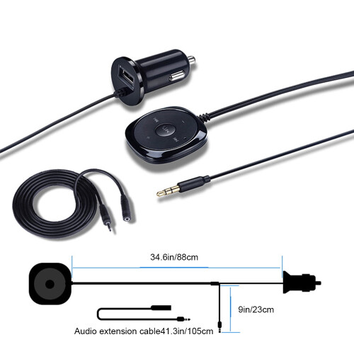 Bluetooth car kit with built-in mic and 2.1A charger 2