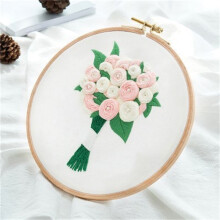 Christmas embroidery cloth with floral kit 1 piece