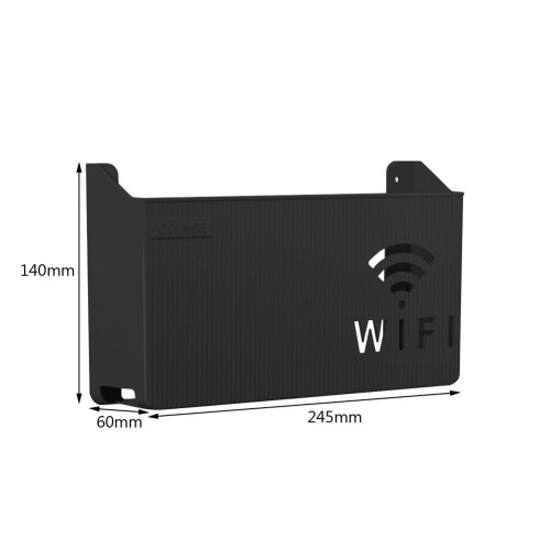 Wall Mount WiFi Router Shelf Black 2