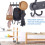 Wall Mounted Coat Rack Black with 5 Hooks 6