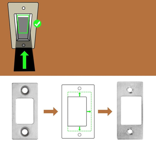 Deadbolt Strike Plate Large Hole Narrow Edge 1 Piece Black 2