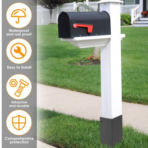 Ghojet steel rustproof mailbox post base 3.3-6 inch 1