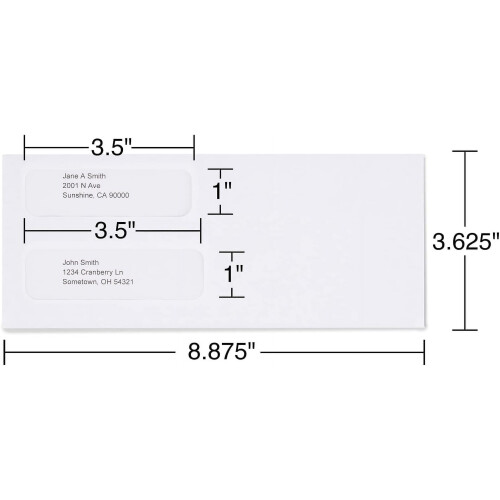 Gummed Double-Window Security-Tint Envelopes 500 per Box 2