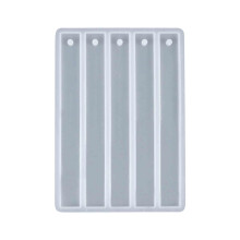 Clear Silicone Rectangle Bookmark Mold 5.5" 5-Pack