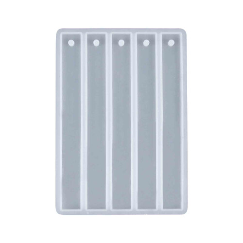 Clear Silicone Rectangle Bookmark Mold 5.5" 5-Pack