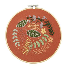 Embroidery cloth with floral design kit for room decor