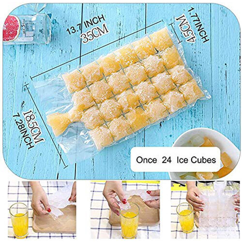 Disposable Ice Cube Bags Self-Seal Freezing Tray 100 pcs 1