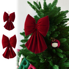Christmas Tree Ornament Red Velvet 3D Bow Large