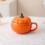 Ceramic pumpkin bowl with lid orange 1 pc 1