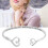 Silver peach heart bracelet engraved for daughter, 2