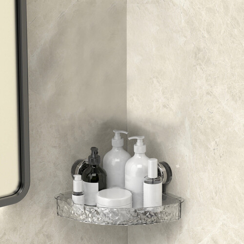 MERILER clear no-drill wall caddy with glacier pattern, 1 1