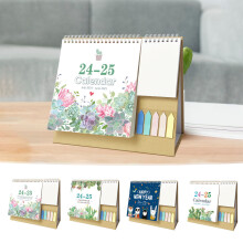 Jacenvly Desk Calendar English Pocket Size