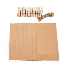 Christmas photo frame clips kraft paper 10 pcs