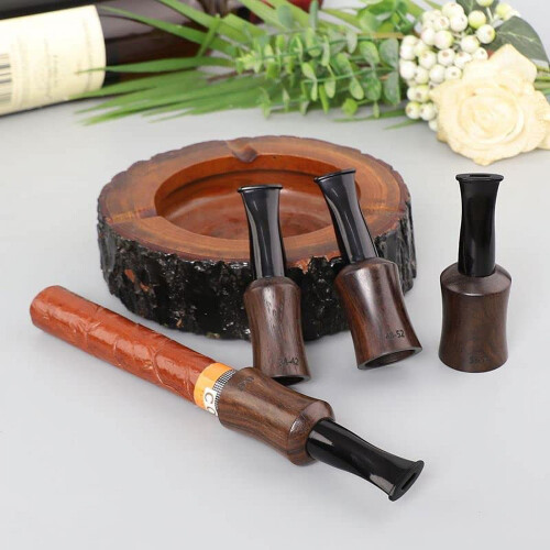 Ebony Wooden Cigar Mouthpiece Tips Set 4 Sizes 1
