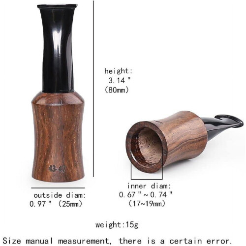 Ebony Wooden Cigar Mouthpiece Tips Set 4 Sizes 2
