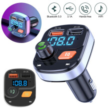 Wireless FM Transmitter with Dual USB Charging and