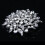 Bridal Rhinestone Flower Brooch Pin Silver 2