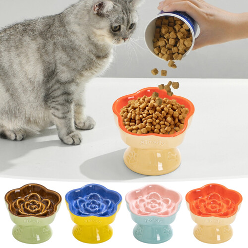 Jacenvly Dog Bed and Ceramic Slow Feeder Bowl for Small