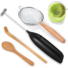 Electric Matcha Whisk Set with Scoop Spoon Sifter